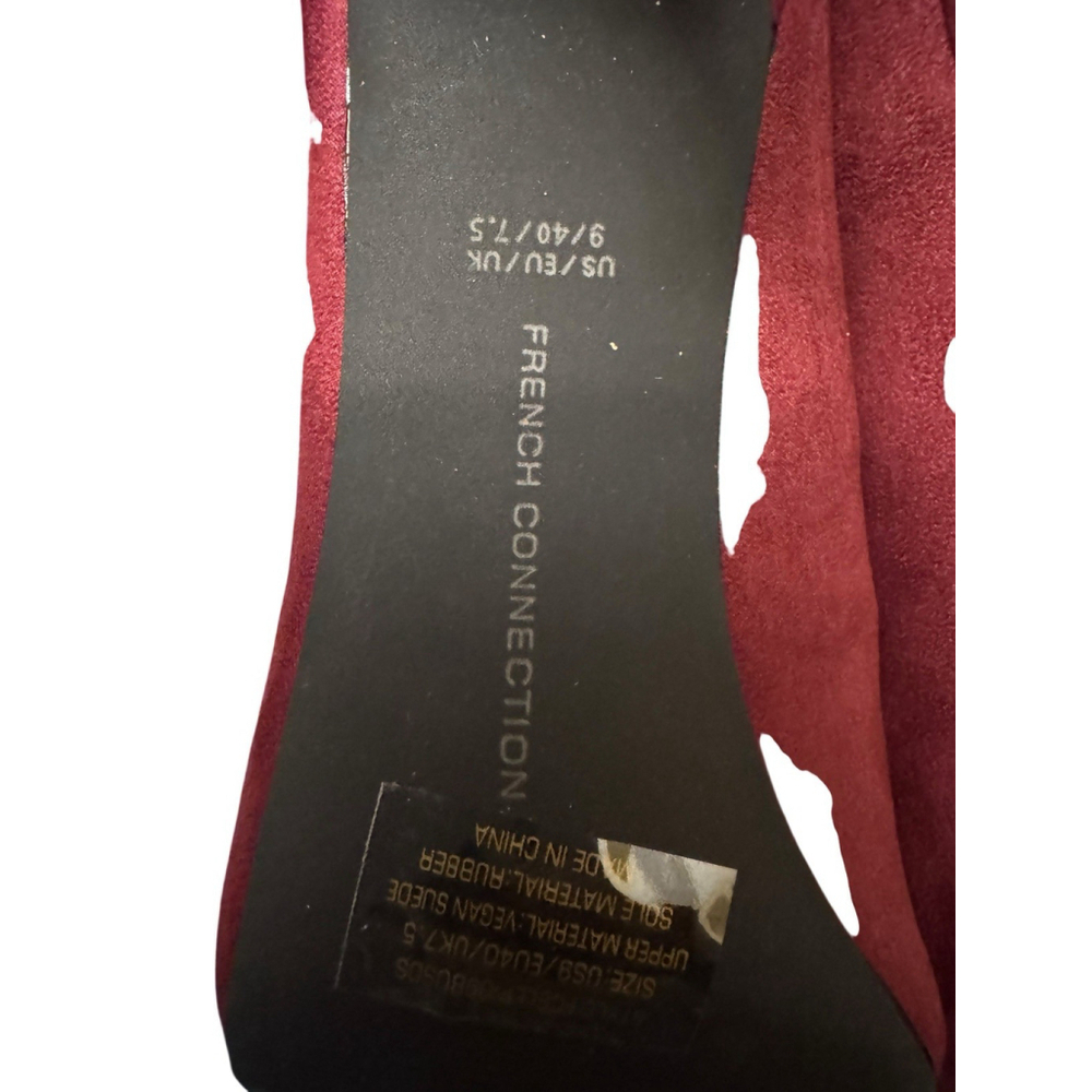 French Connection Burgundy Suede Stiletto Pumps - Picture 7 of 9